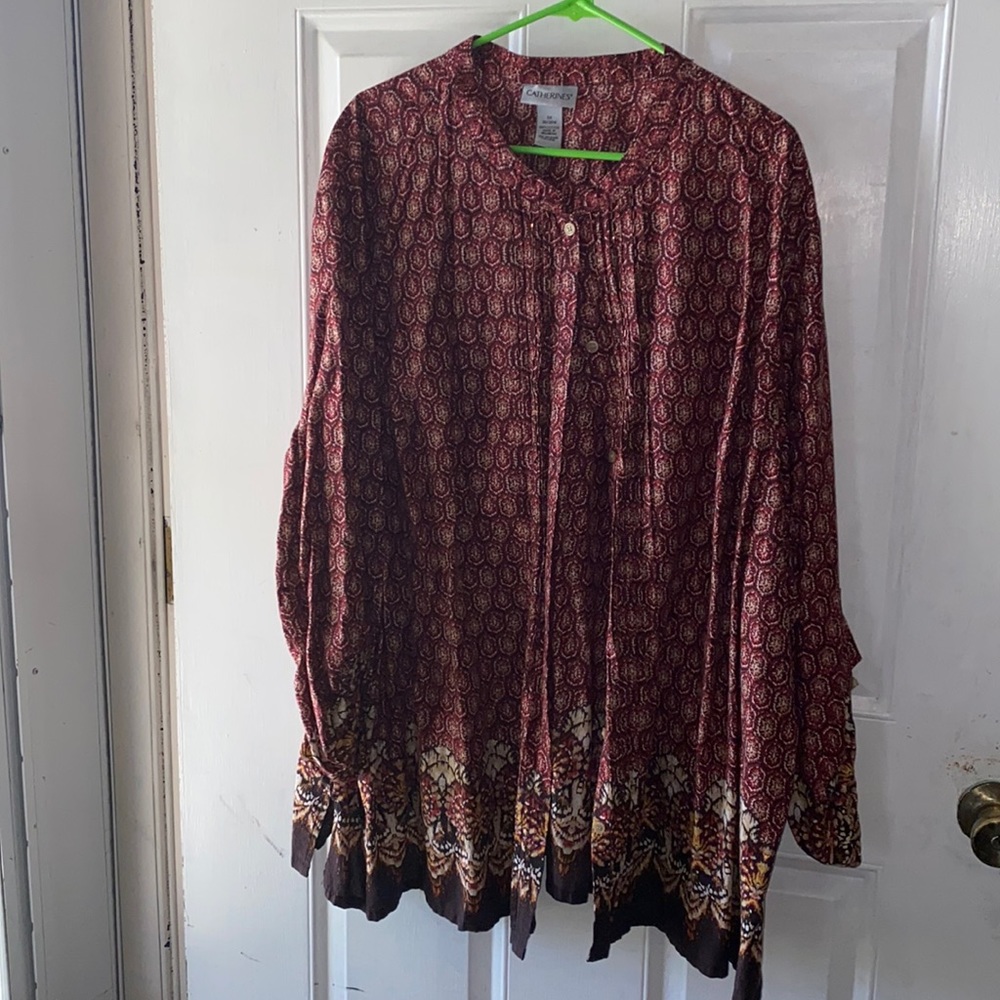 Catherine’s blouse with brown and neutral colors